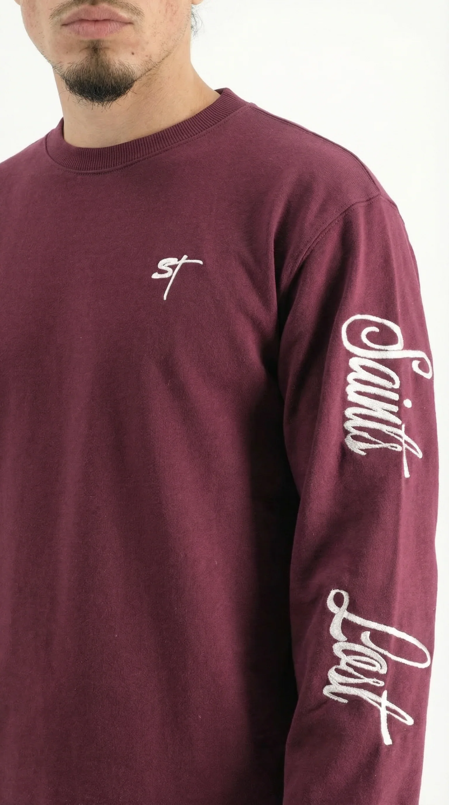 STSL® Longsleeve (350 GSM) – Saints Lost #2 (Burgundy) - Image 4