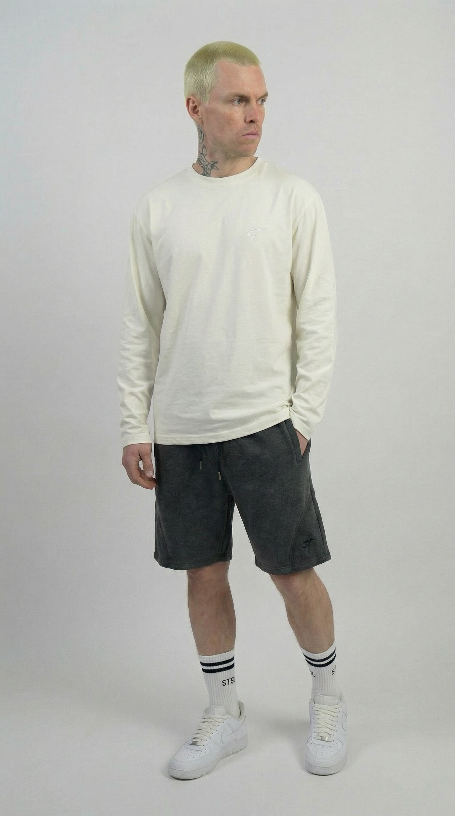 STSL Heavy Washed Shorts – Dark Grey - Image 6