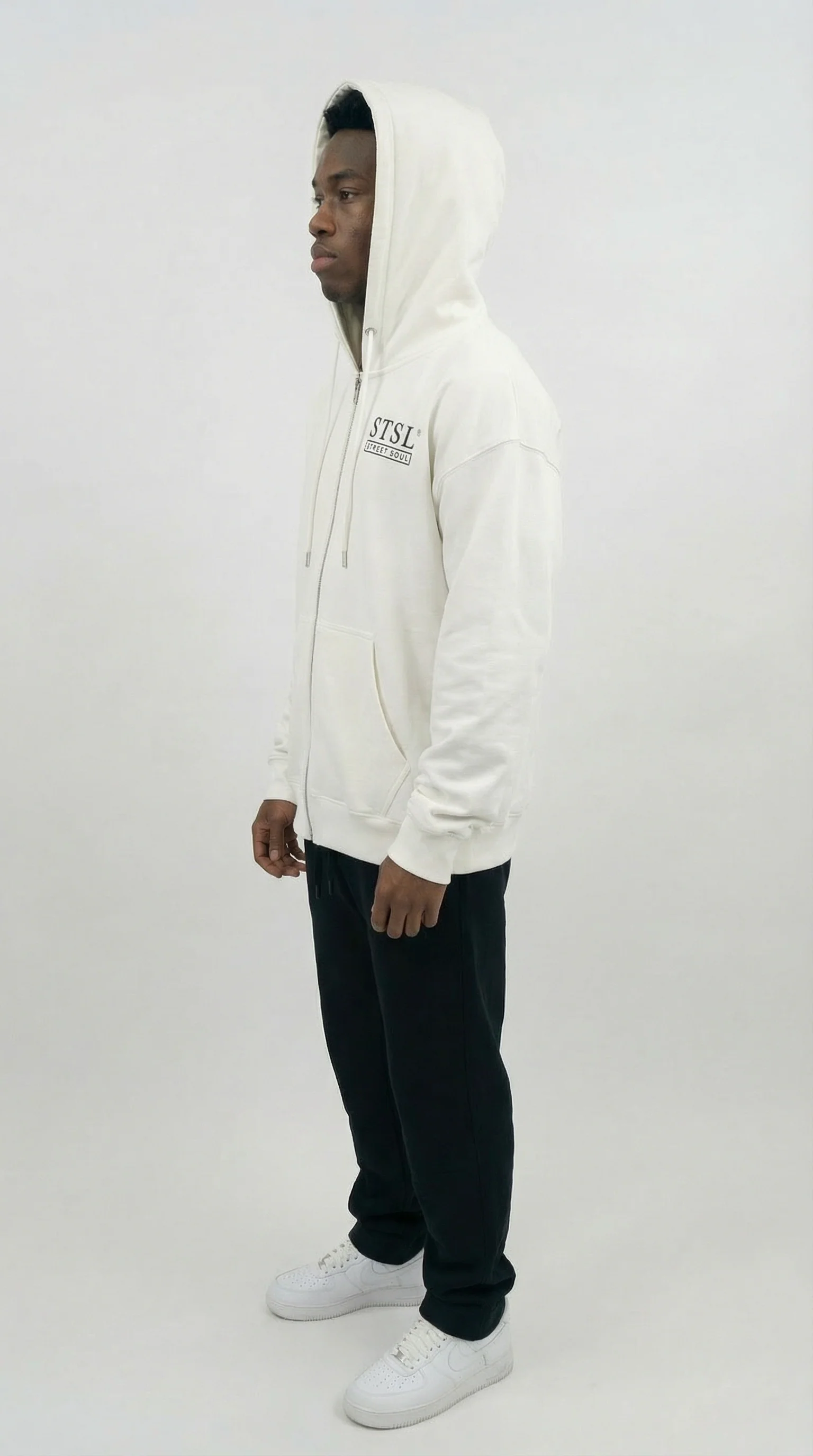 STSL® Heavyweight Zip Hoodie (450 GSM) – Heart White - Image 4